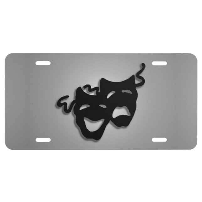 Comedy Tragedy Theater Masks License Plate (Front)