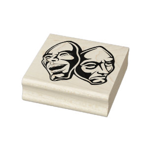 Comedy Tragedy theater masks masquerade still life Rubber Stamp