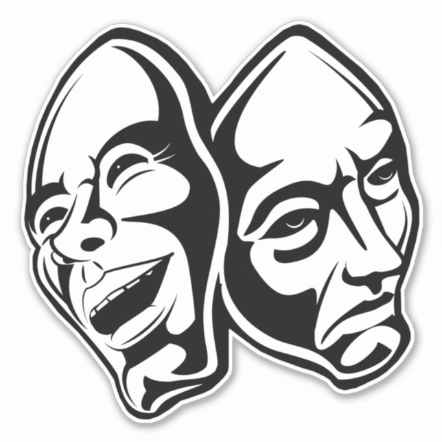 Comedy Tragedy theater masks masquerade still life Sticker (Front)