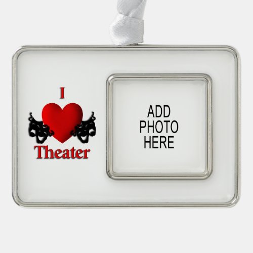Comedy Tragedy Theater Masks Ornament with Photo