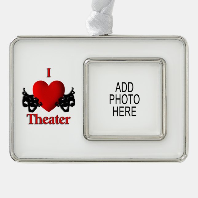Comedy Tragedy Theater Masks Ornament with Photo (Front)