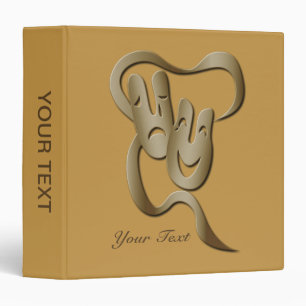 Comedy Tragedy Theatre Mask Gold Binder