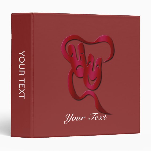 Comedy Tragedy Theatre Mask Red Binder (Front/Spine)