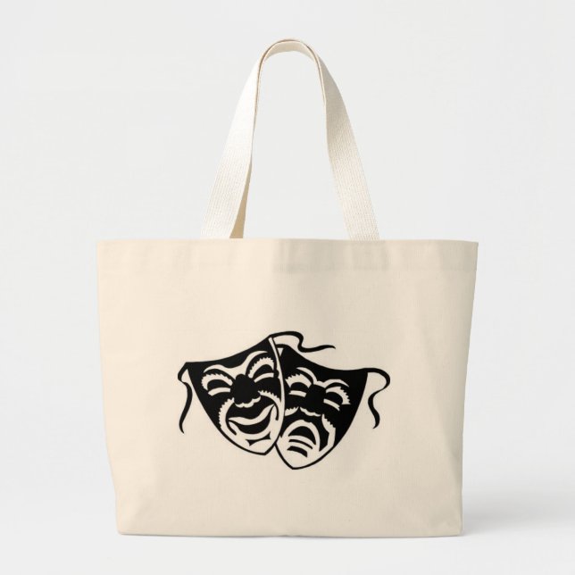 comedy_tragedyq large tote bag (Front)