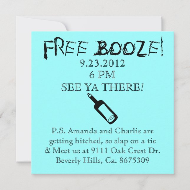 Comedy Wedding Invitation, Humor Invitation (Front)