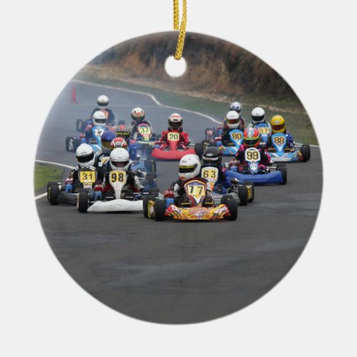 Comer cadet go karting kart race ceramic ornament