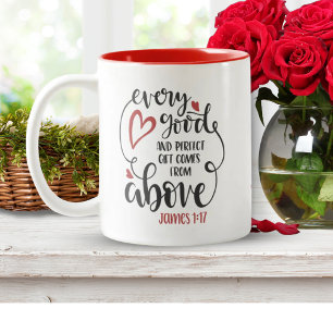 Comes From Above Bible Verse Gift Two-Tone Coffee Mug