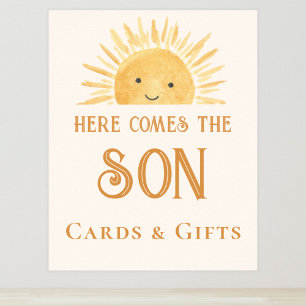 Comes The Son Cards And Gifts Baby Shower Sign