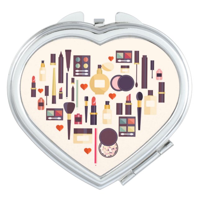 Comestics Heart Compact Mirror (Front)