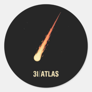 Comet 3I/ATLAS Vintage Minimalist Design Classic Round Sticker