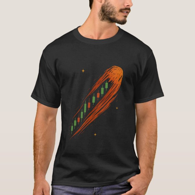 Comet Candlestick T-Shirt – For Crypto and Stocks (Front)