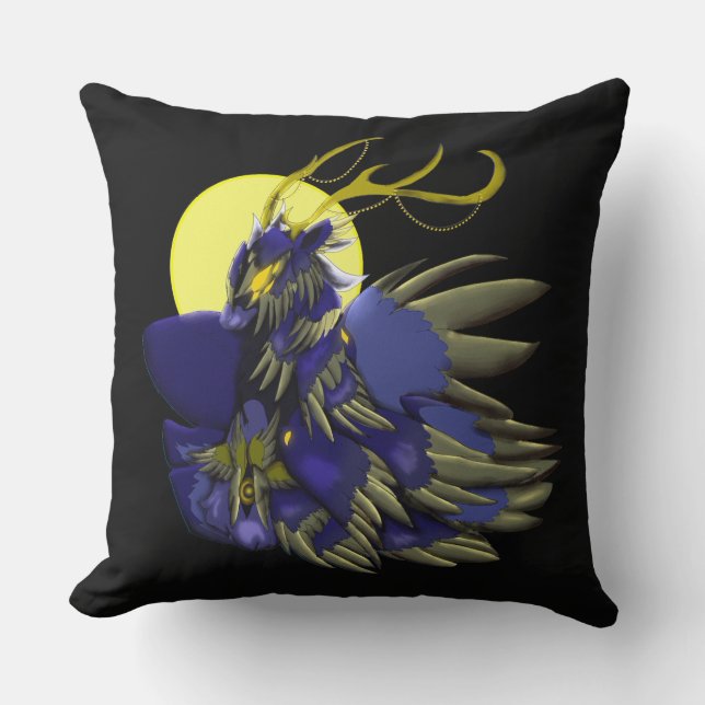 Comet Dark Fantasy Reindeer Holiday Humor  Throw Pillow (Front)