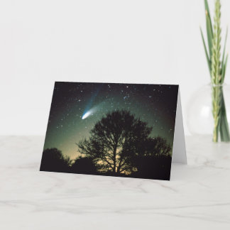 Comet Hale-Bopp and Tree Greeting Card
