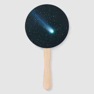 Comet in Night Sky Hand Fan
