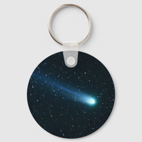 Comet in Night Sky Keychain