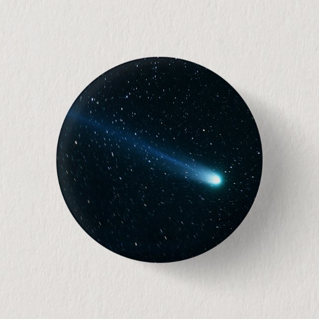 Comet in Night Sky Pinback Button (Front)