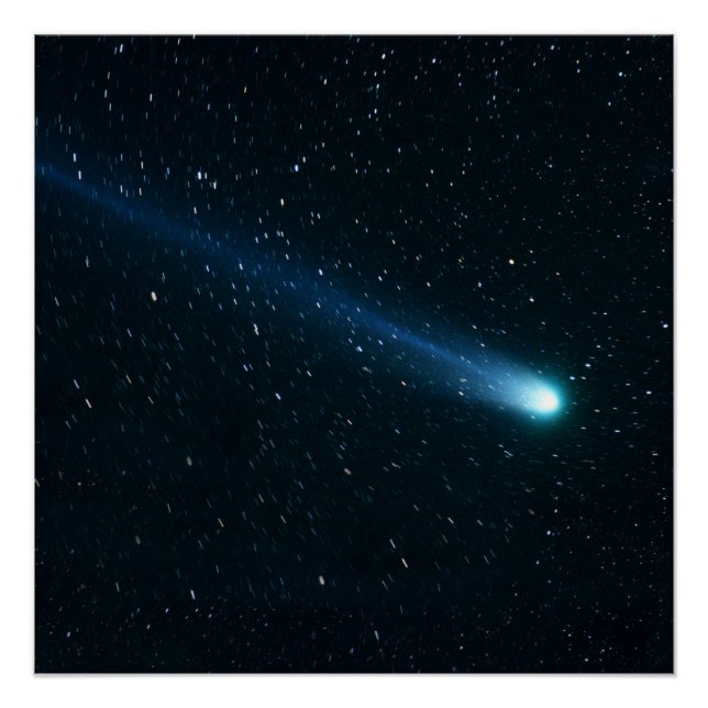 Comet in Night Sky Poster (Front)