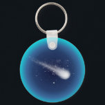 Comet Keychain<br><div class="desc">A comet streaking across the sky rendered in white and blue.  Aeon Stylez buttons,  keychains,  magnets and stickers; collect them,  trade them,  and pin or stick them on your stuff! You can even customize them with your name or whatever you want to make them your own!</div>