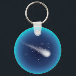 Comet Keychain<br><div class="desc">A comet streaking across the sky rendered in white and blue.  Aeon Stylez buttons,  keychains,  magnets and stickers; collect them,  trade them,  and pin or stick them on your stuff! You can even customize them with your name or whatever you want to make them your own!</div>