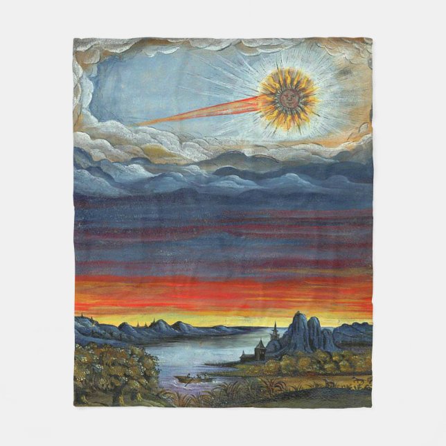 comet painting print fleece blanket (Front)