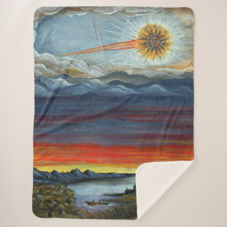comet painting print sherpa blanket
