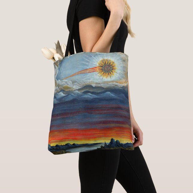 comet painting print tote bag (Close Up)