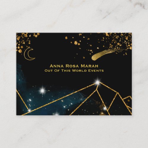  Comet Sacred Geometry Gold Glitter Moon Lunar Business Card