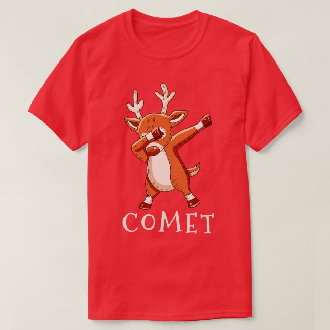 COMET Santas Reindeers Family Matching Christmas T-Shirt (Design Front)