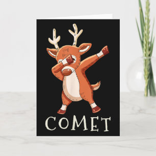 Comet Santas Reindeers Family Matching Outfit Chri Card