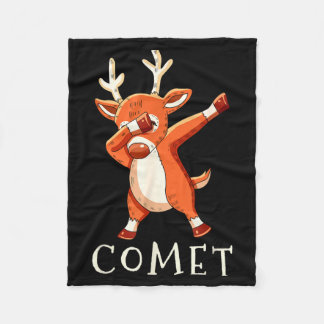 Comet Santas Reindeers Family Matching Outfit Chri Fleece Blanket