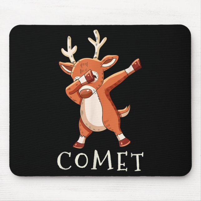 Comet Santas Reindeers Family Matching Outfit Chri Mouse Pad (Front)