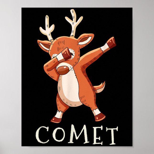 Comet Santas Reindeers Family Matching Outfit Chri Poster (Front)