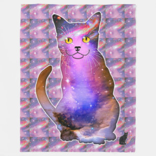 Comet Space In Cat Fleece Blanket