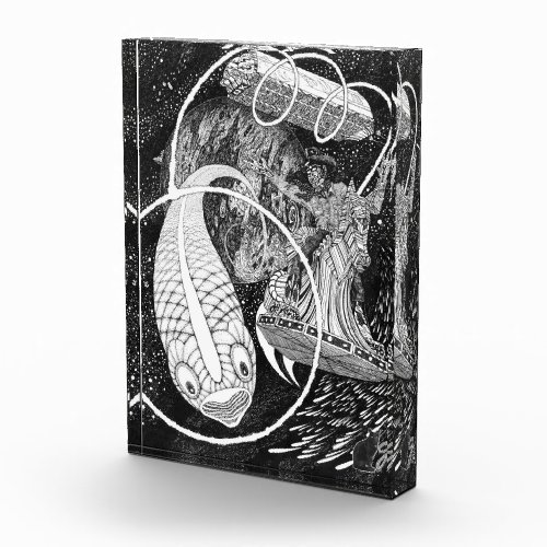 Cometboy Line Illustration Acrylic Block