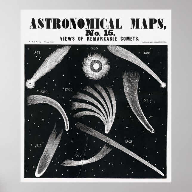 Comets Map Poster (Front)