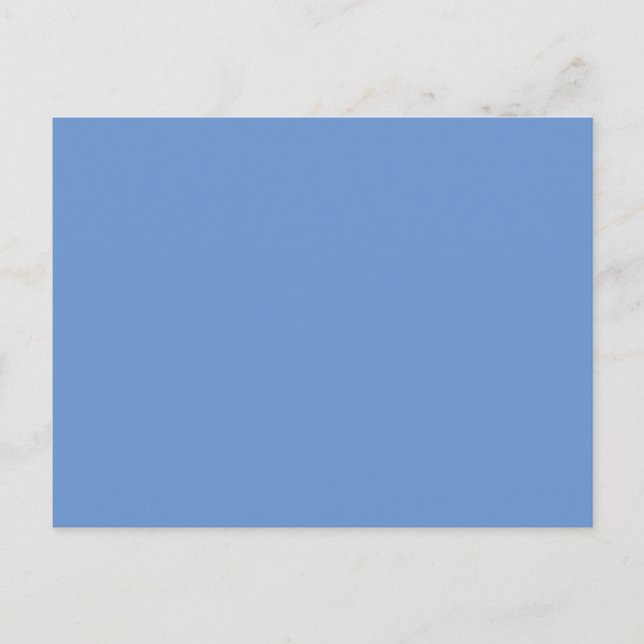 Comflower Blue #6B95D0, Cold Purple Announcement Postcard (Front)