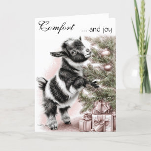 Comfort and Joy   -  Baby Goat Christmas Holiday Card