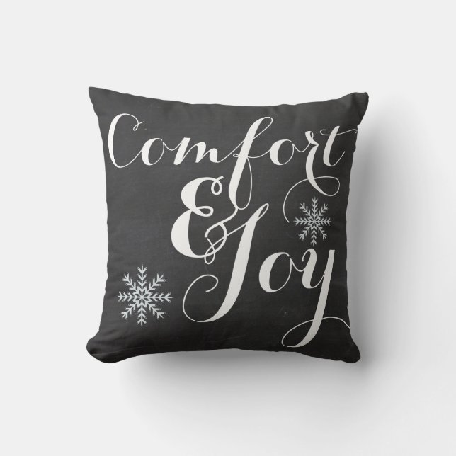 Comfort and Joy Chalkboard Throw Pillow (Front)