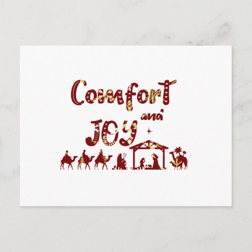 Comfort And Joy Christian Christmas Nativity Postcard