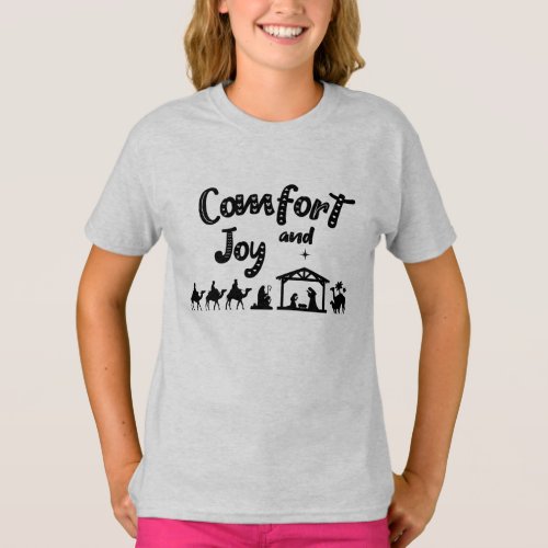 Comfort And Joy Christian Christmas Nativity T_Shirt