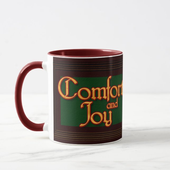 Comfort and Joy Christmas mug (Left)
