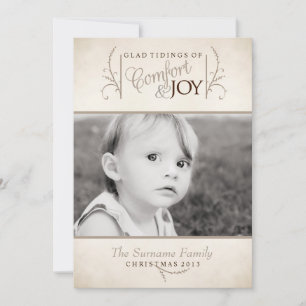 Comfort and Joy Christmas Photo Card