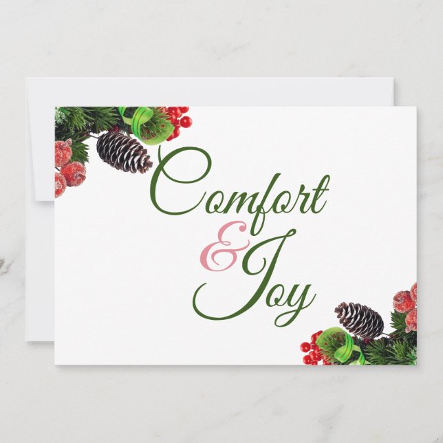 Comfort And Joy Flat Holiday Card (Front)