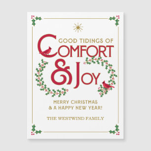 Comfort and Joy Merry Christmas Magnetic Card