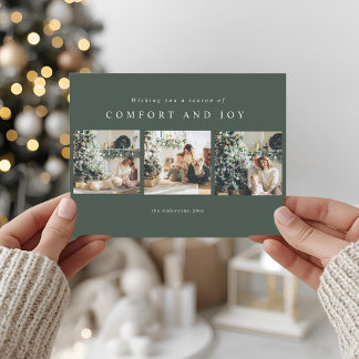 Comfort and Joy Modern Christmas Photo Postcard