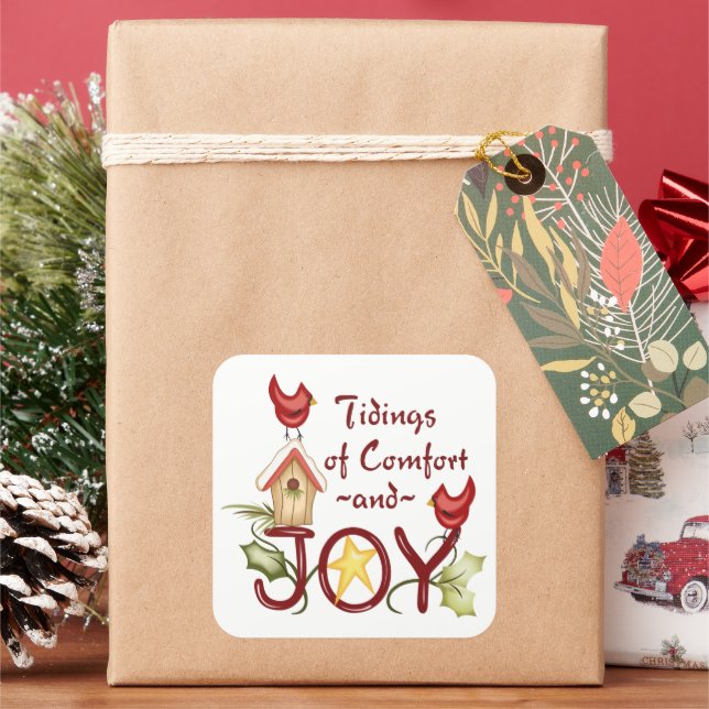 Comfort and Joy Square Sticker (Holiday)