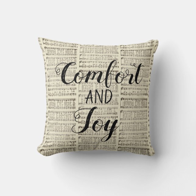 Comfort and Joy Throw Pillow (Front)