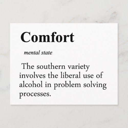 Comfort Definition Postcard