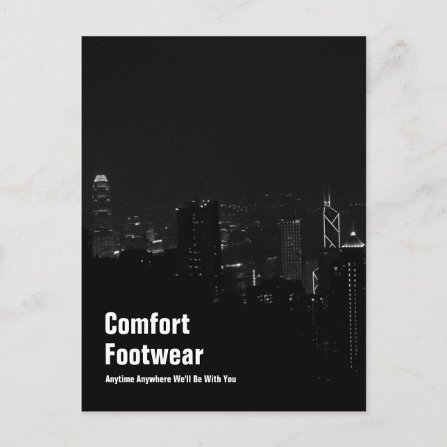Comfort Footwear in Hong Kong Night View Postcard (Front)