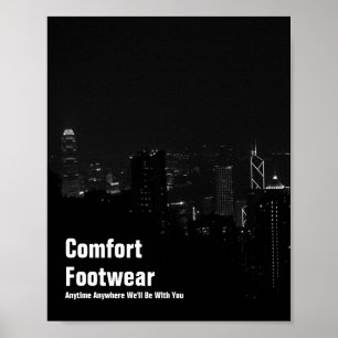Comfort Footwear in Hong Kong Night View Poster
